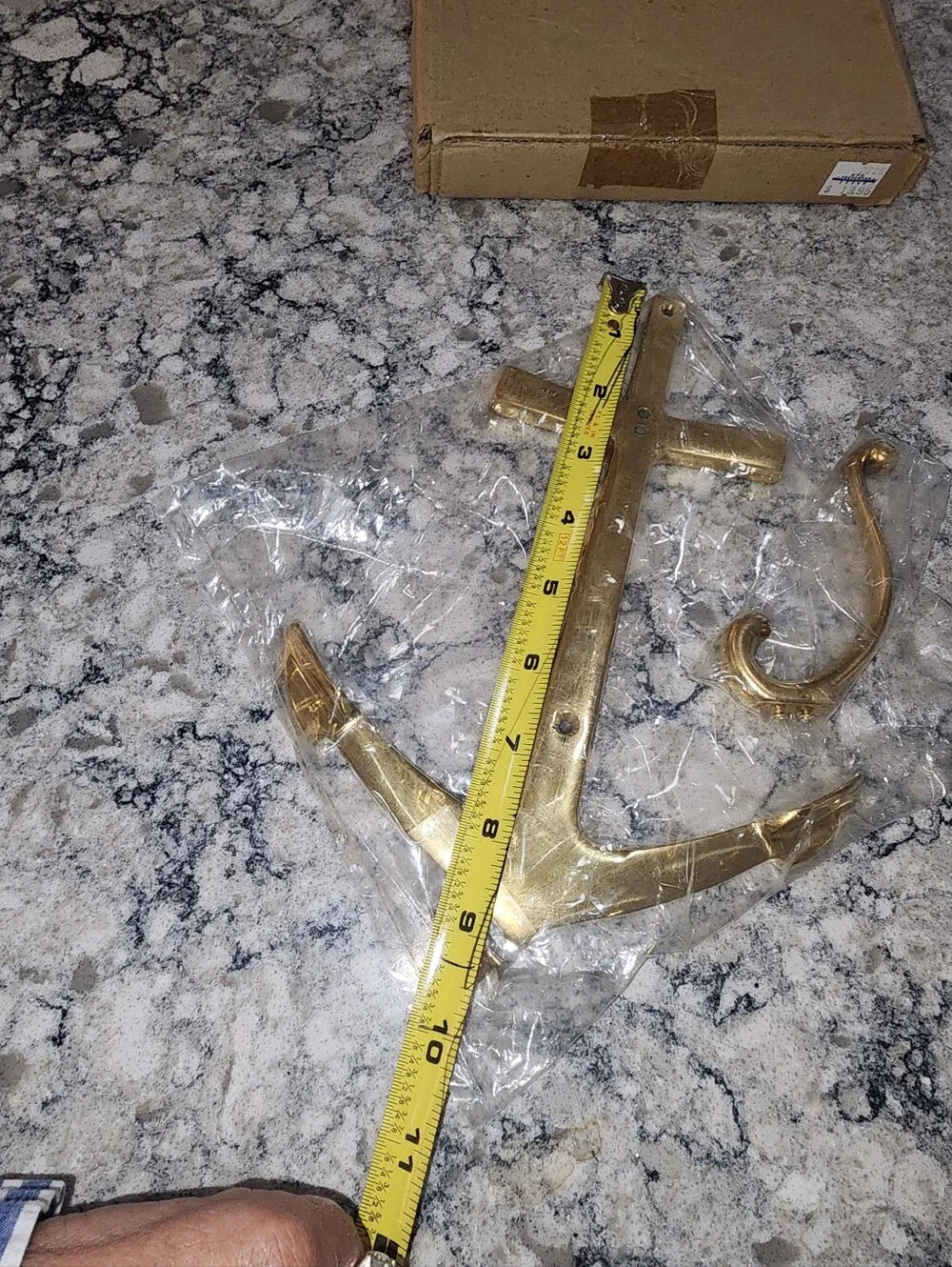 Vintage Solid Brass Nautical Anchor Wall Hook New Old Stock